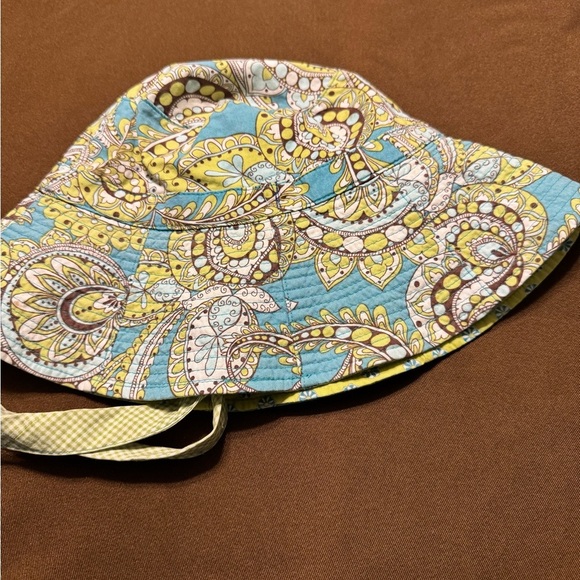 Retired Vera Bradley Reversible Blue Green Paisley Peacock Bucket Hat One Size - Picture 1 of 8